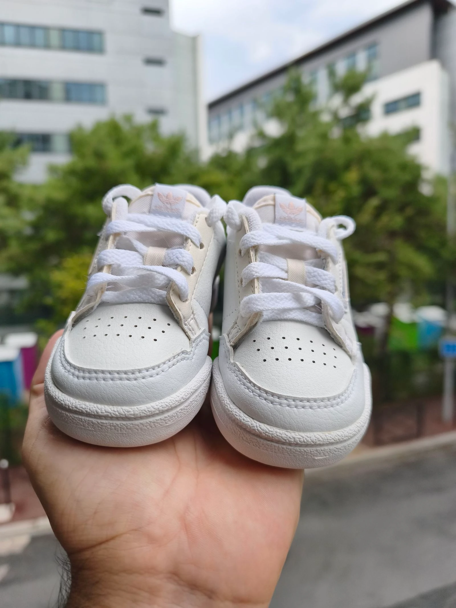 ADIDAS CONTINENTAL 80 BABY SNEAKERS WHITE PINK SIZE 23 EU EXCELLENT CONDITION – photo 2